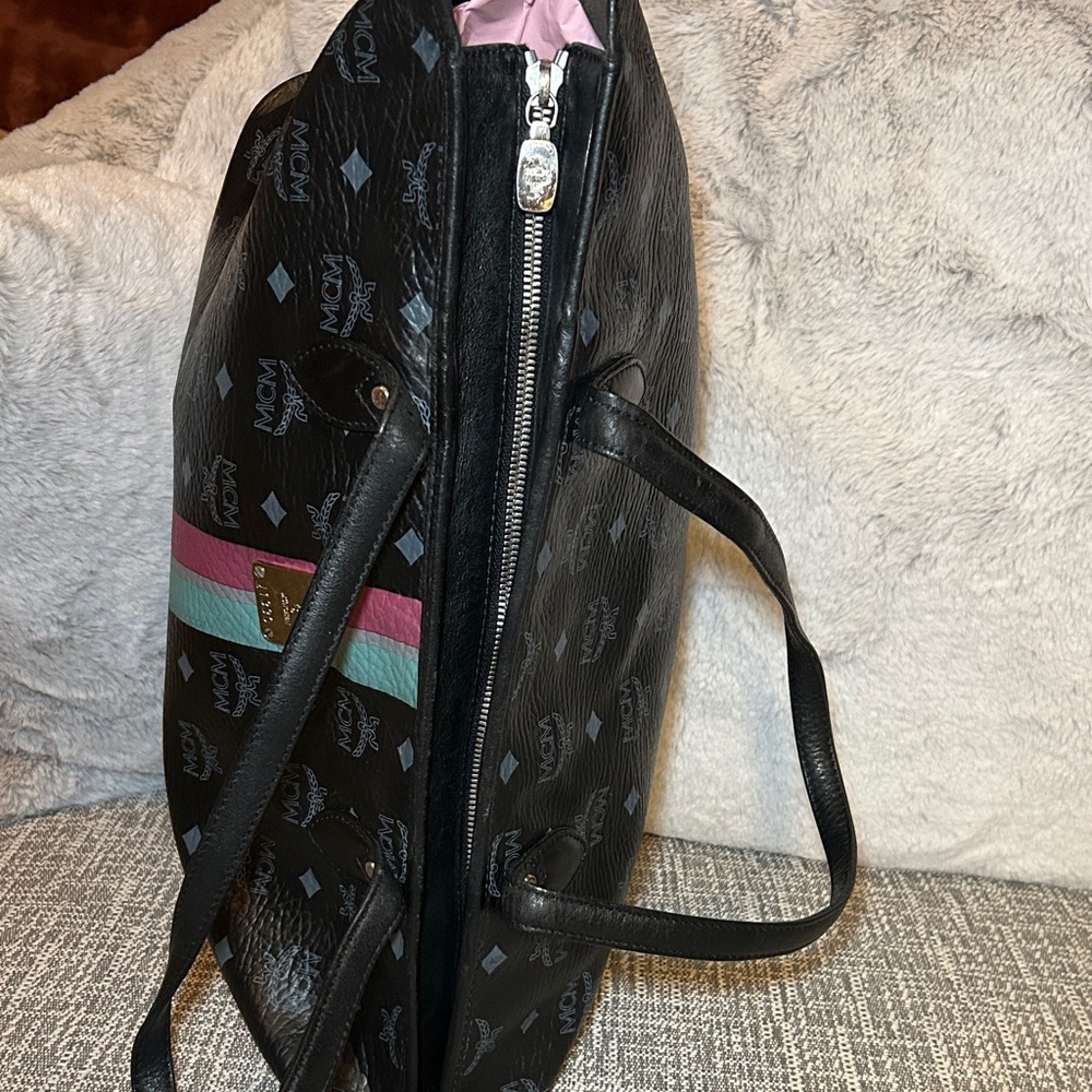 369. MCM Visetos Dog Bone Shopper Tote - Picture 9 of 12